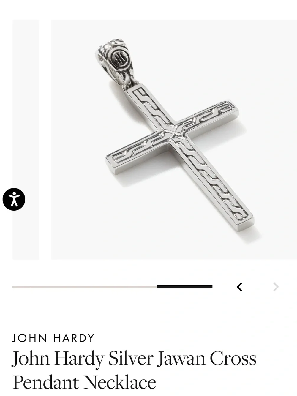 John Hardy Sterling Silver Beaded Cross Pendant Necklace